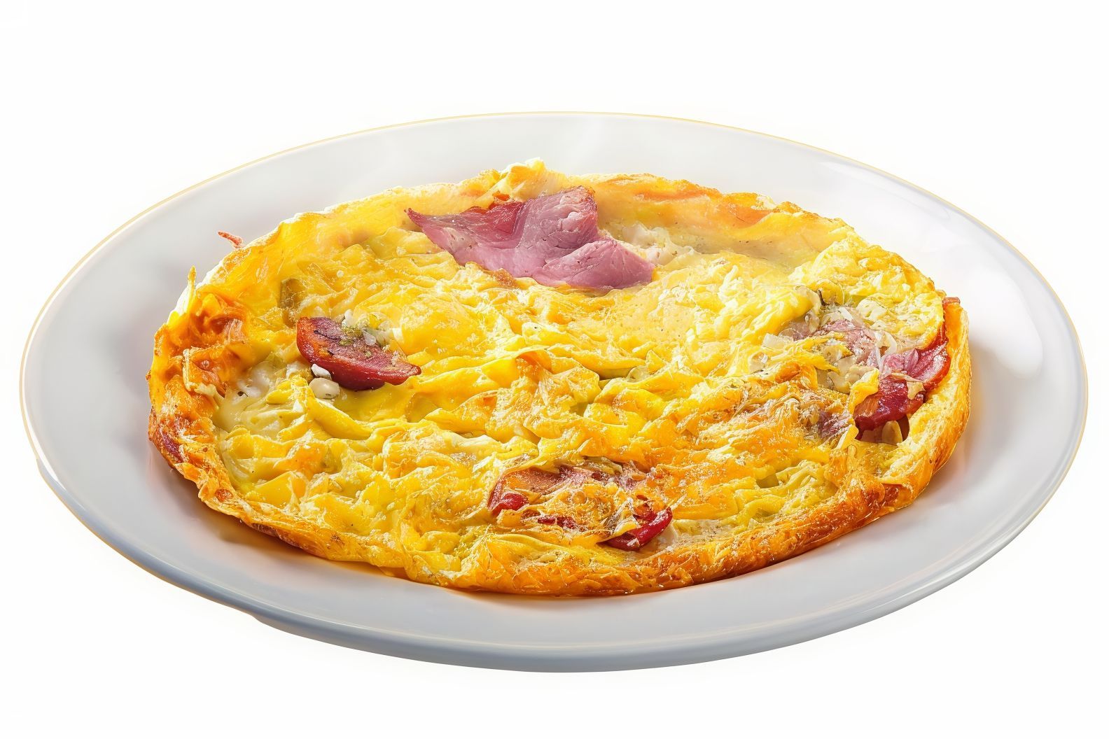Omelet pastrami meal