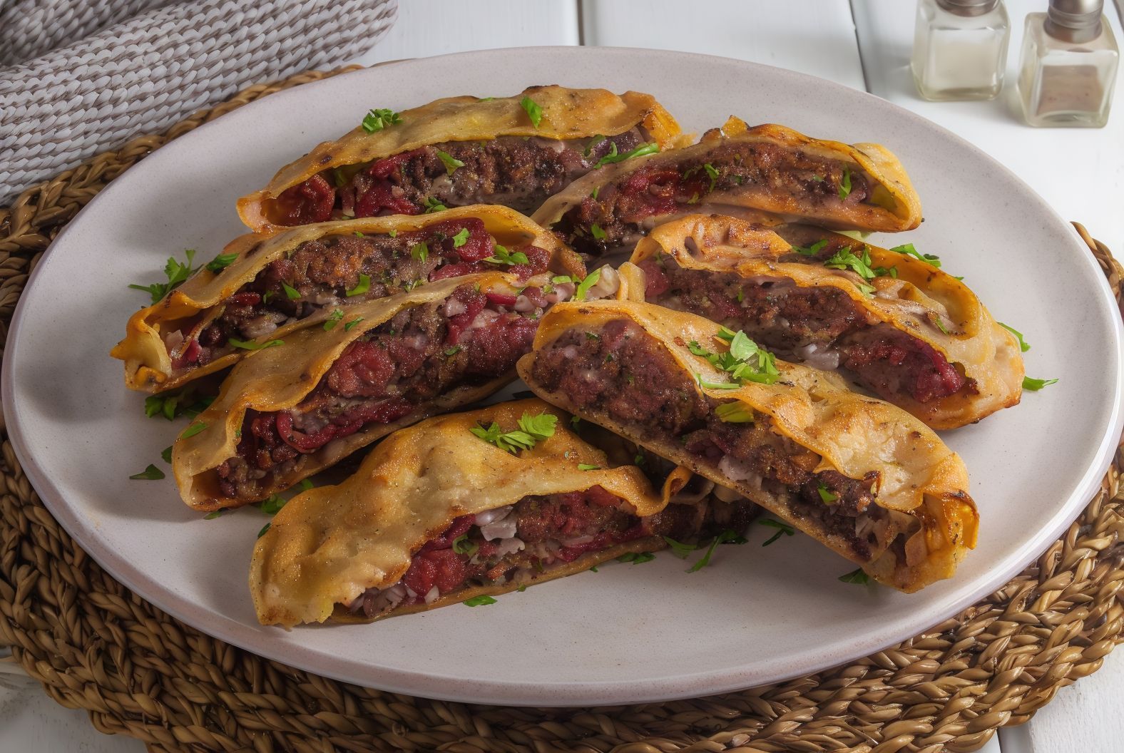 Hawawshi with pastrami