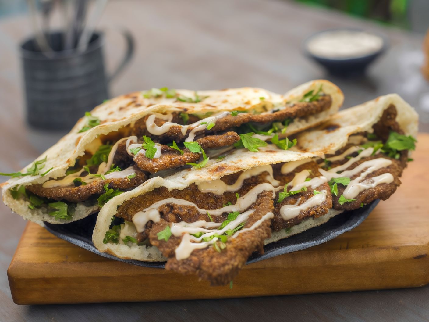 Fried Liver With Bran Sandwich