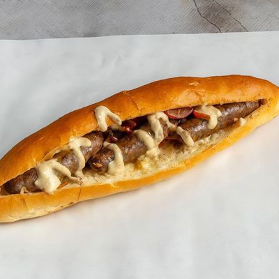 Grilled Oriental Sausage With Cheese Sandwich