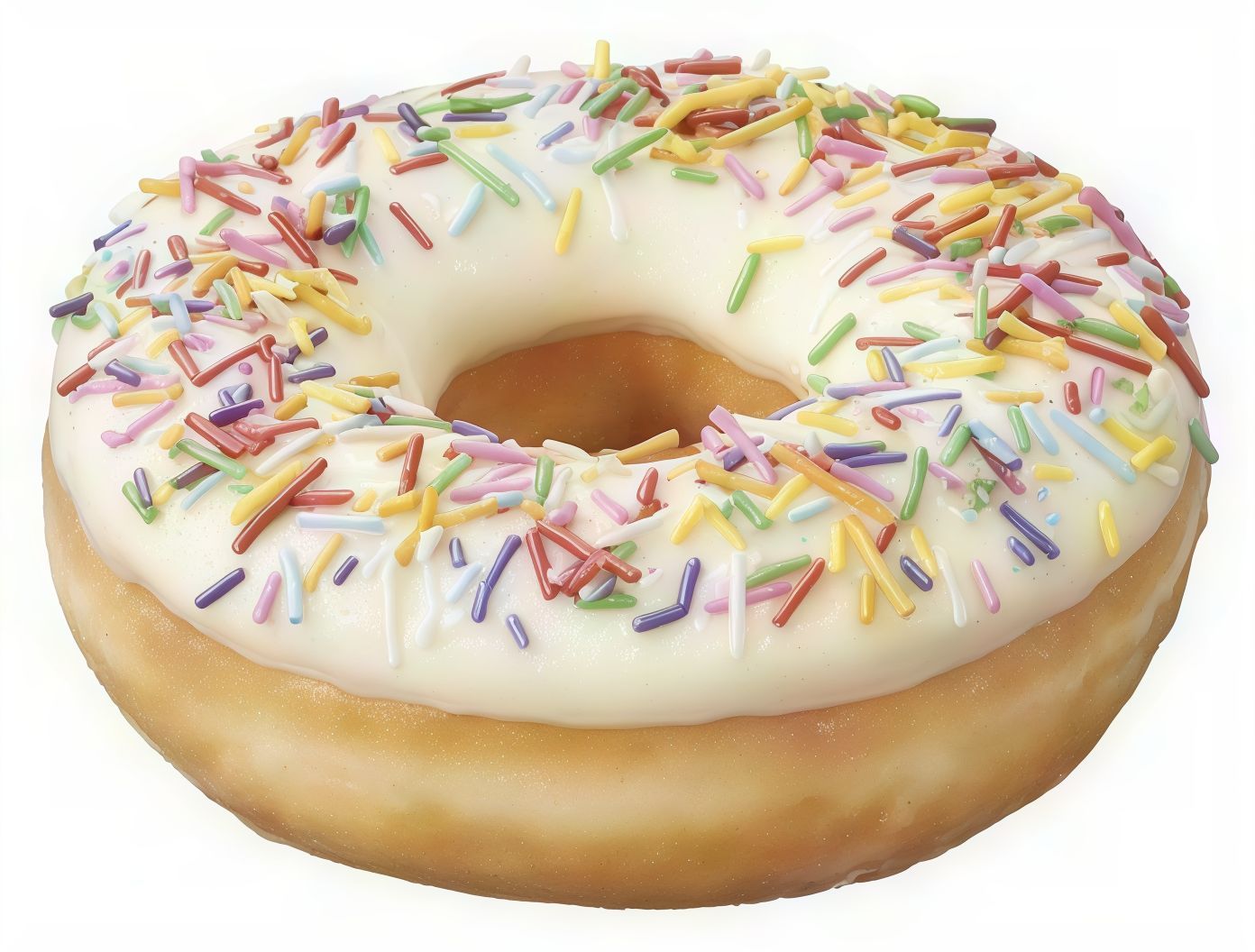 White Chocolate Sprinkle Doughnut