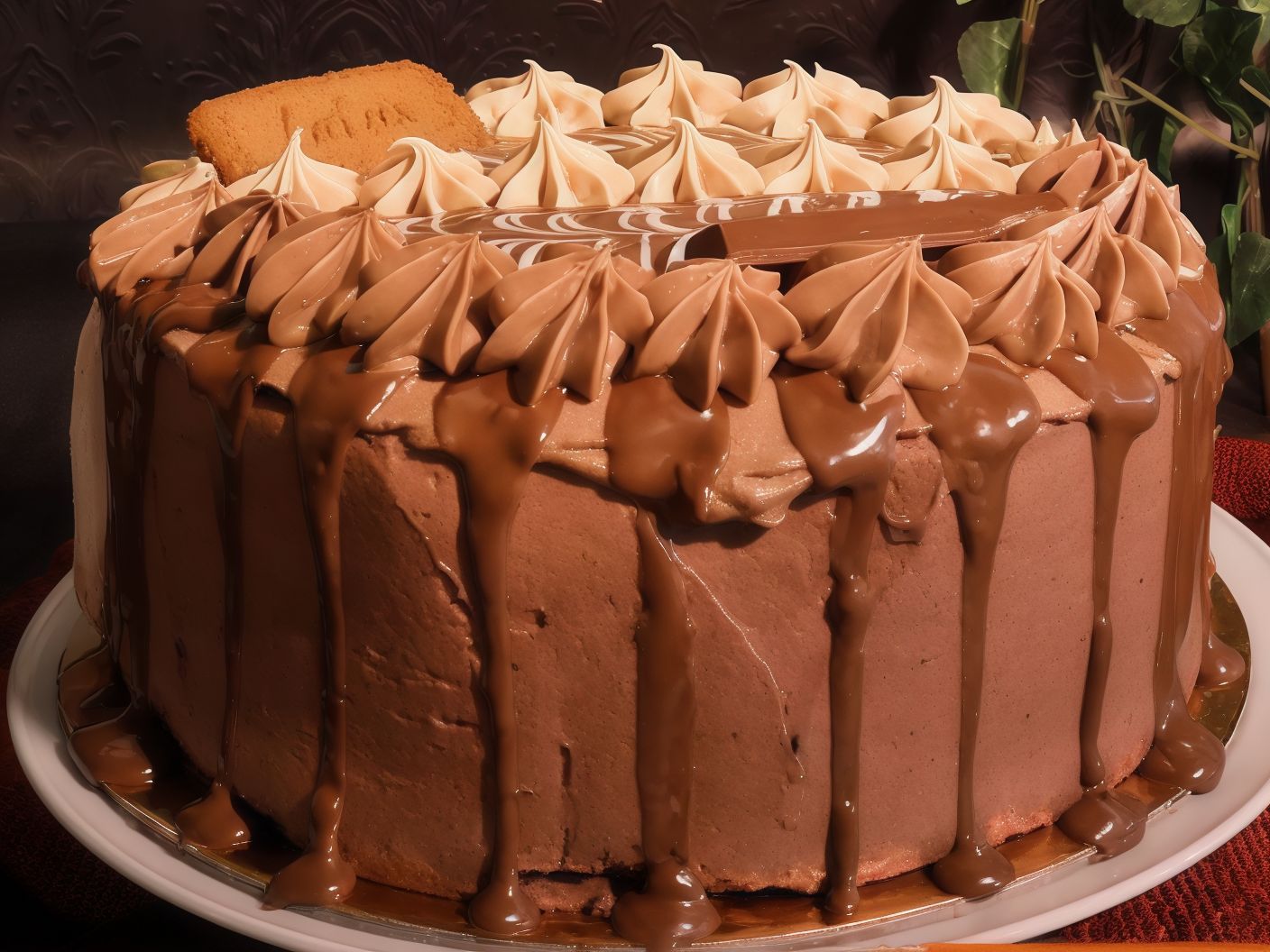 Half Lotus and Half Frozen Chocolate Cake torta