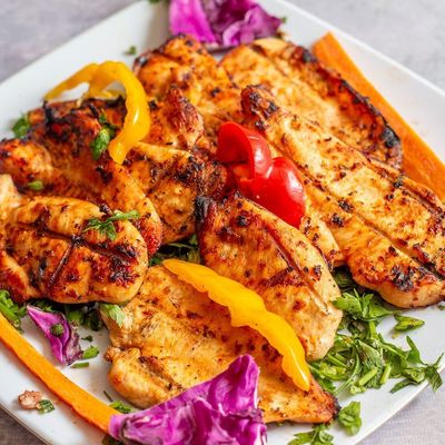 Chicken with rice and sauce