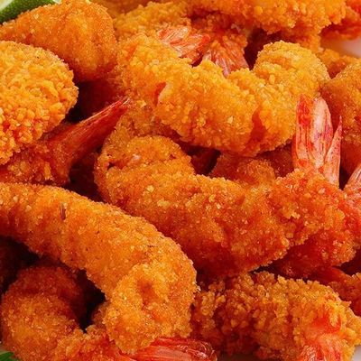 Fried clean peeled shrimp
