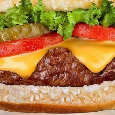 Beef Burger With Cheese Sandwich