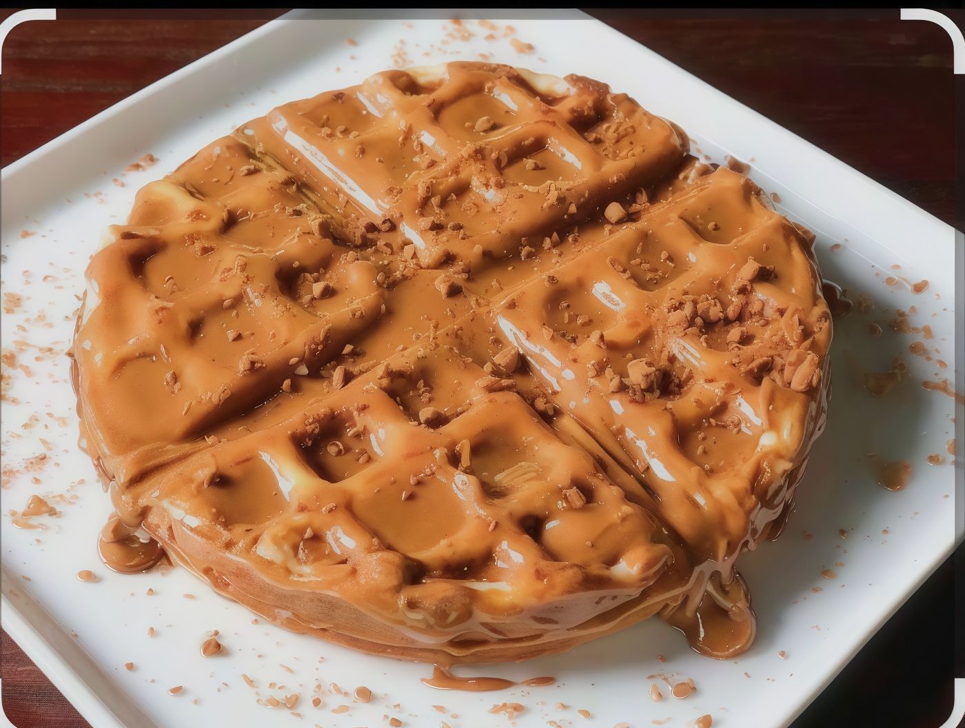 Nutella and hazelnut mix waffle
