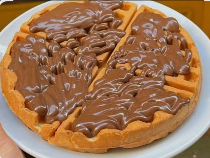 Nutella waffle mix with Maltesers