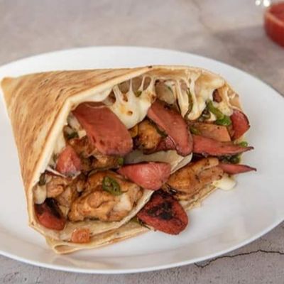 Strips crepe with sausage