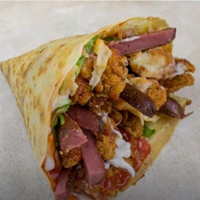 Chicken pane wrap with burger