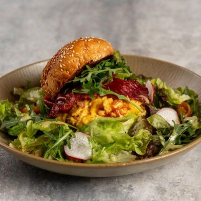 Scrambled egg brioche