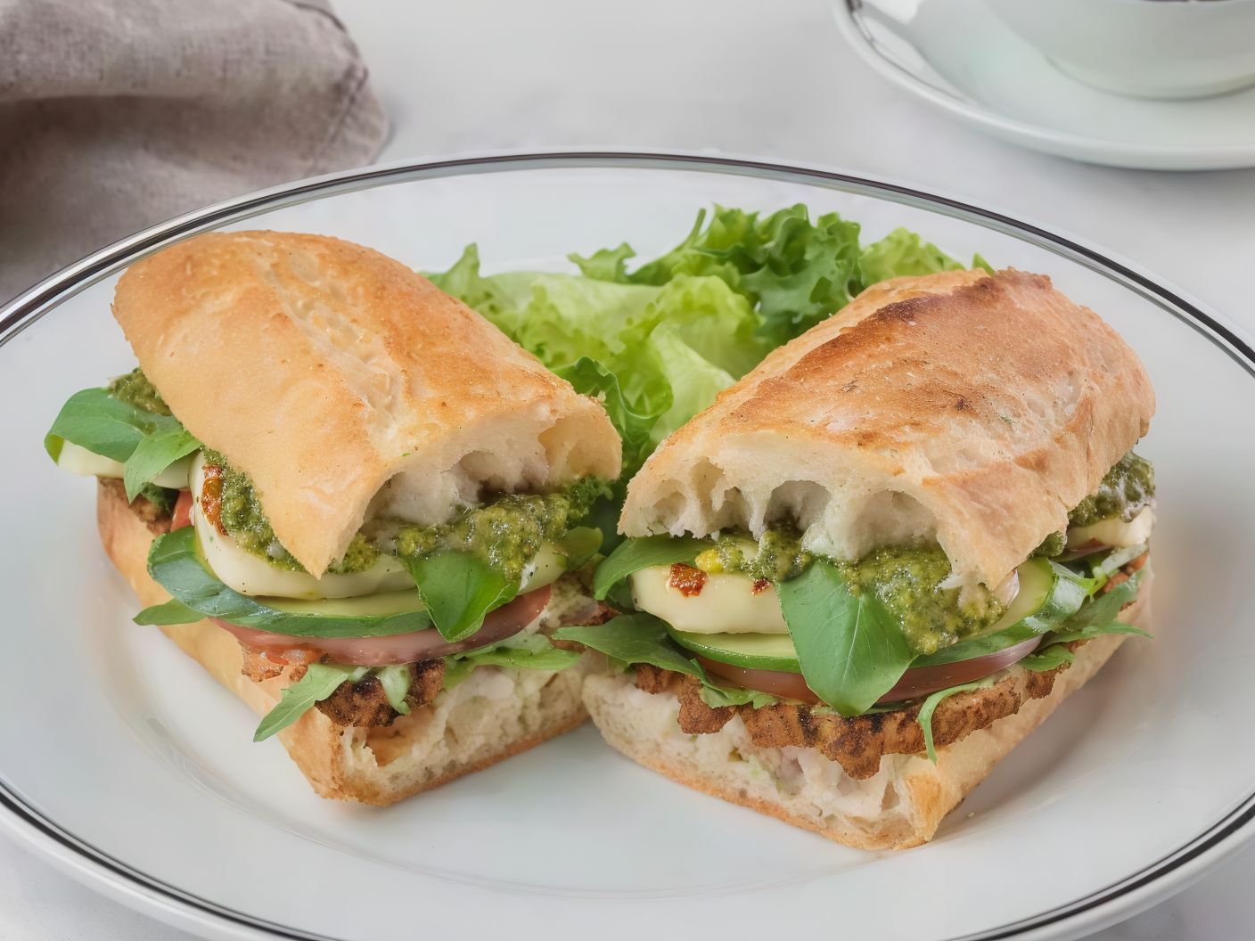 Halloumi And Pesto Sandwich