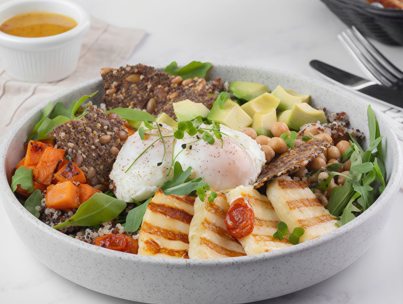 Halloumi Pesto Quinoa