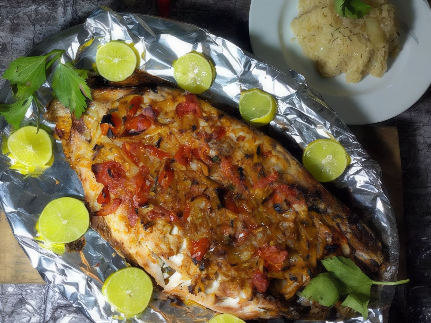 Grilled Grey Mullet Fish Meal