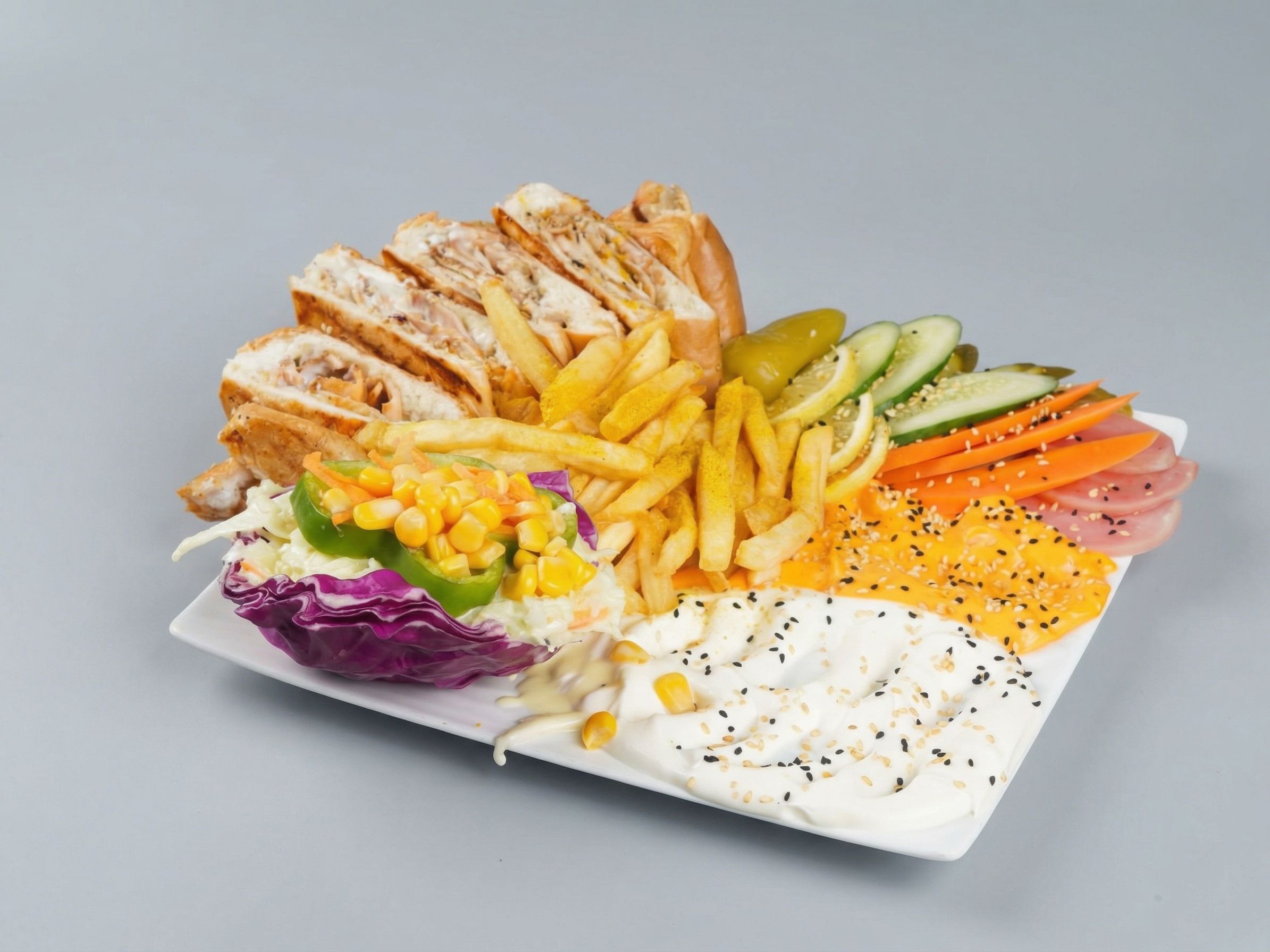 Arabic Chicken Shawarma Meal With French Bread