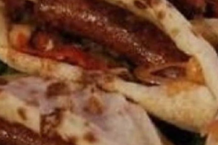 Charcoal grilled sausage sandwich