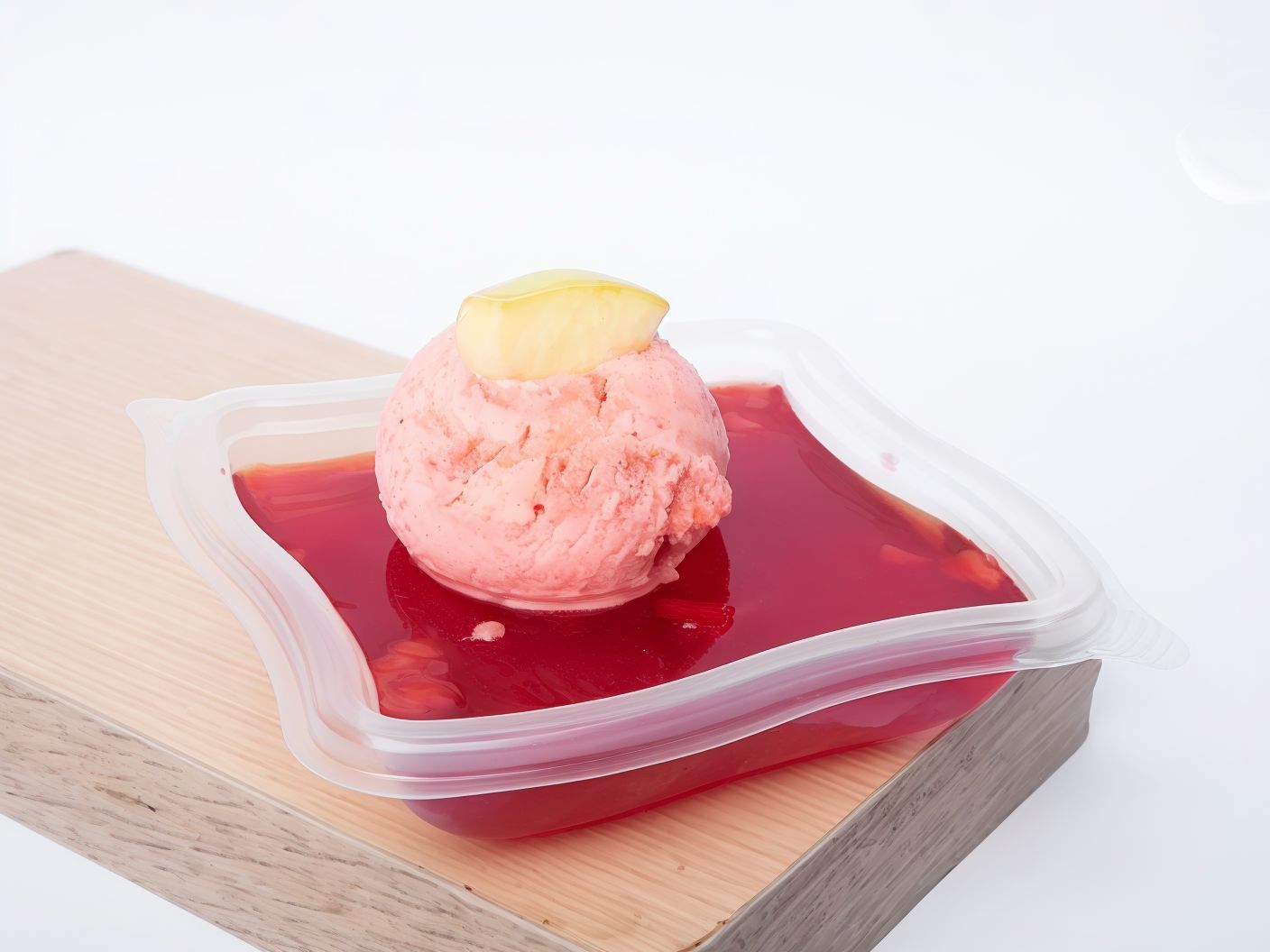 Jelly With Strawberry Ice Cream Scoop