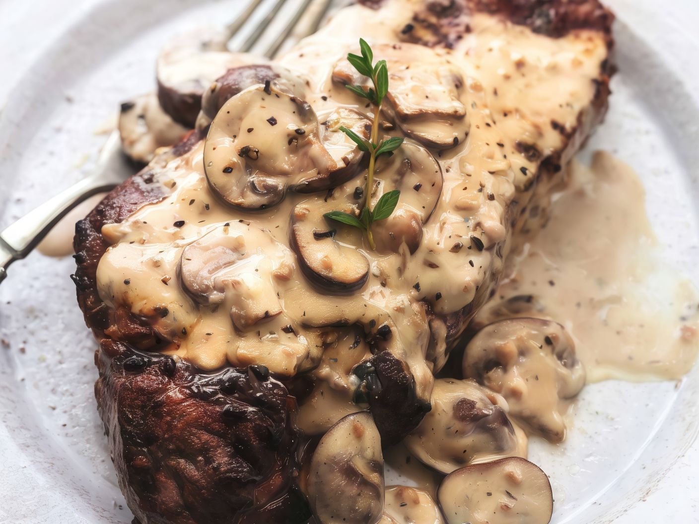 Filet dish with mushrooms