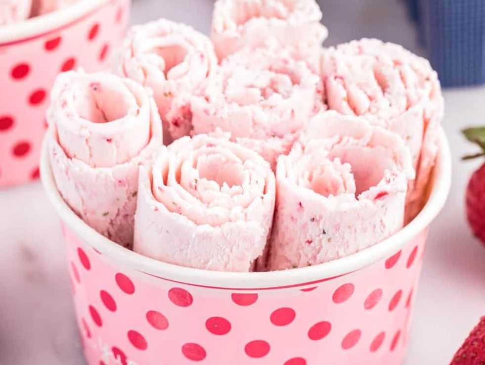 Raspberry Ice Cream Rolls ( 3 Rolls )