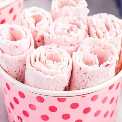 Raspberry Ice Cream Rolls ( 3 Rolls )