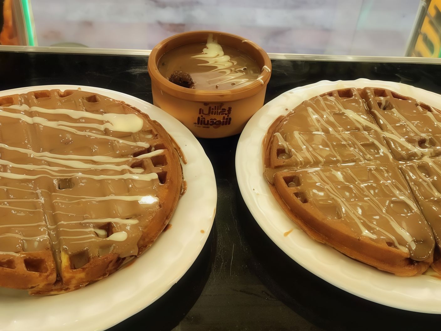 2 Nutella waffles and 1 Nutella casserole