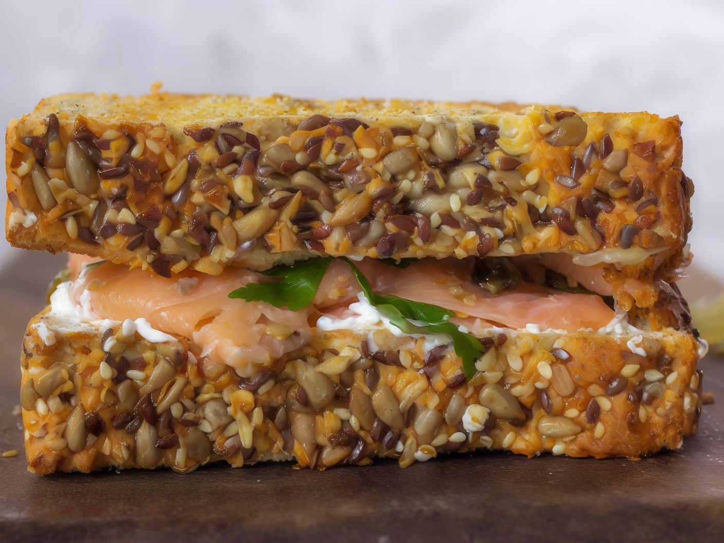 Smoked Salmon With Cream Cheese Sandwich
