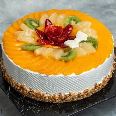 Fruits With Cream Cake - 25 Cm