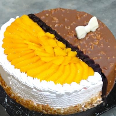 Half Mango Half Notcha Chocolate Cake - 25cm