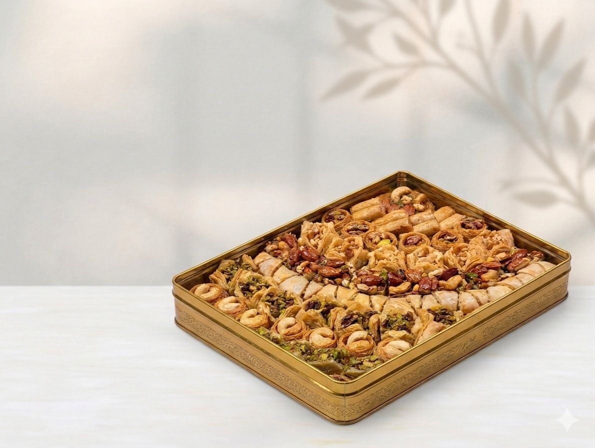 Oriental sweets -Medium rectangular metal box
