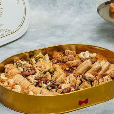 Oriental sweets - oval metal box