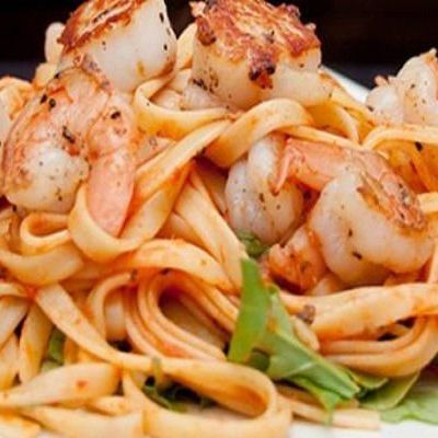 Seafood With Cream Pasta