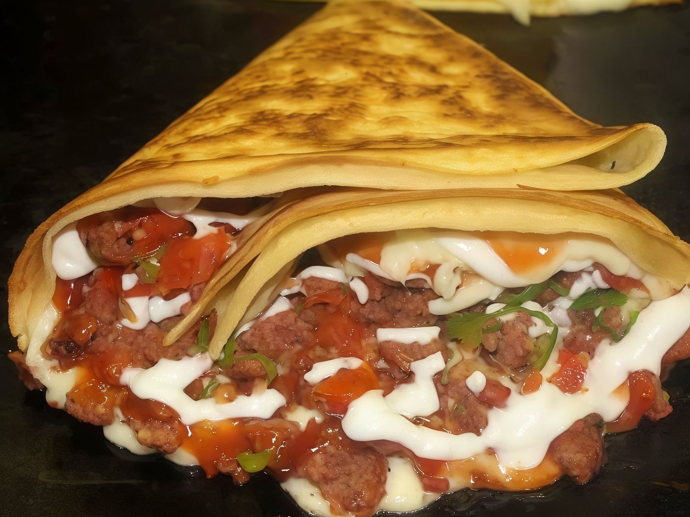 Sausage With Kiri Crepe