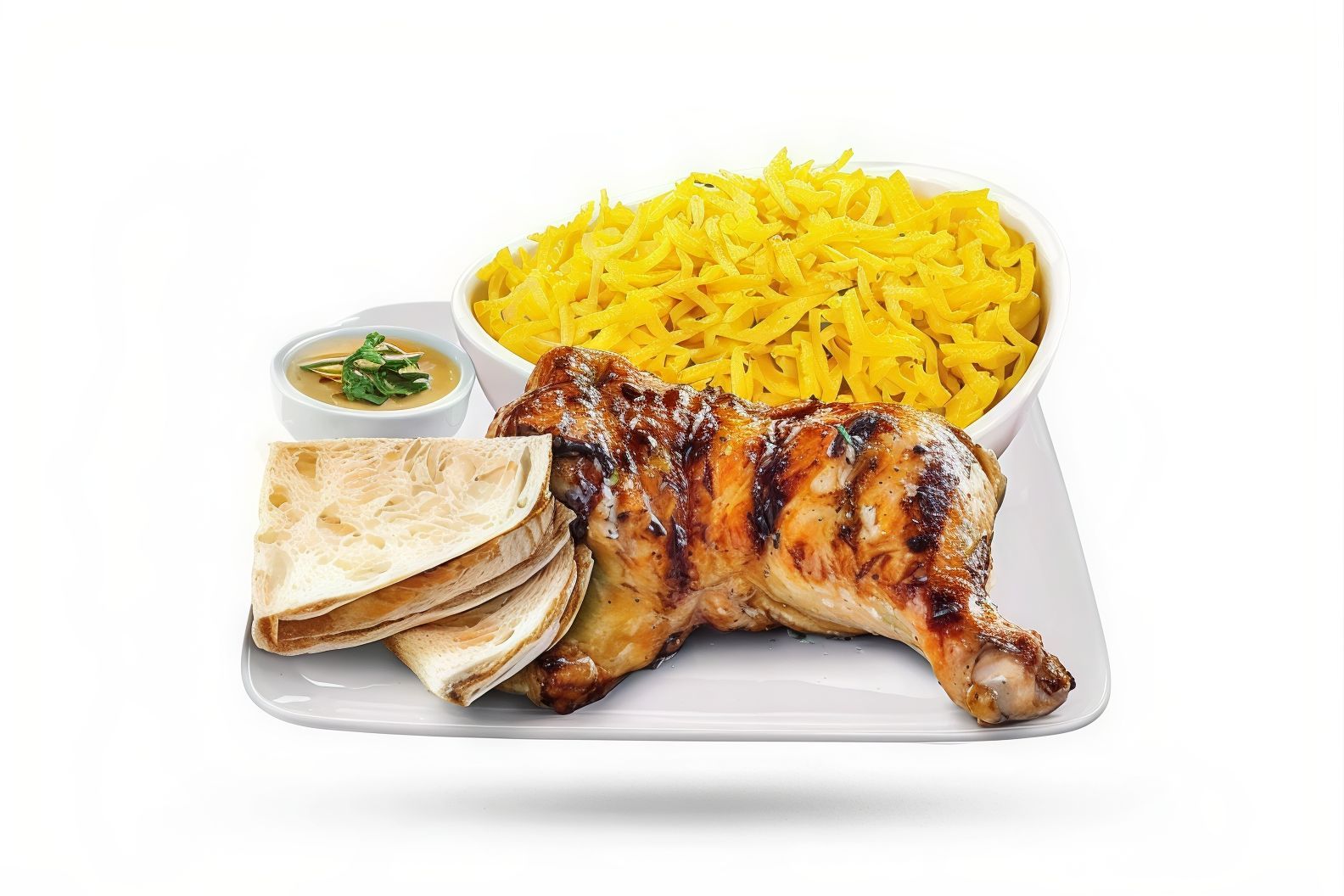Half Chicken + Salads + Bread