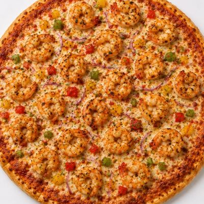 Spicy Grilled Shrimp Pizza.