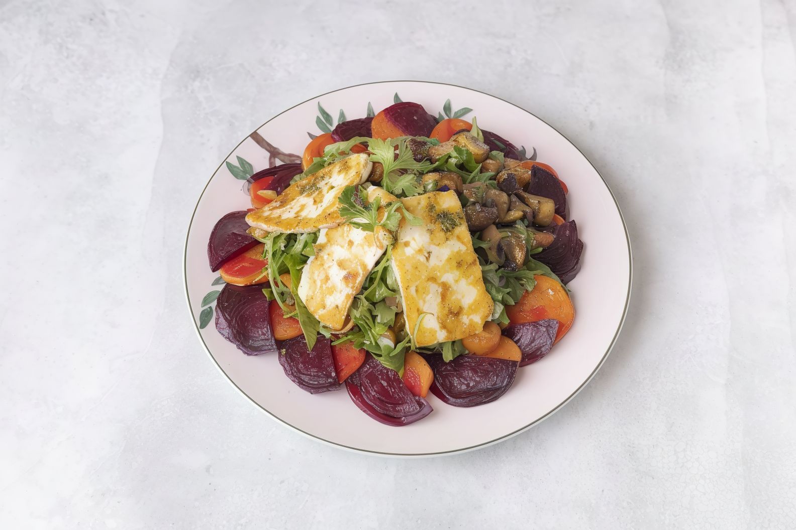 Roasted Vegetables And Halloumi Cheese Salad
