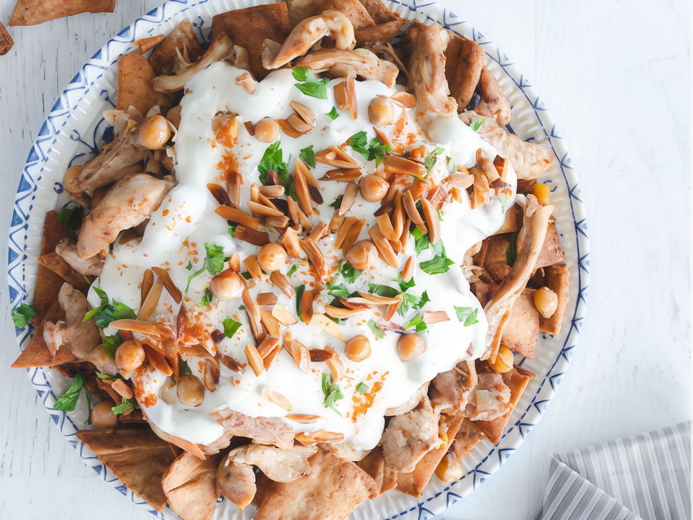 Fatteh With Garlic And Vinegar Plain