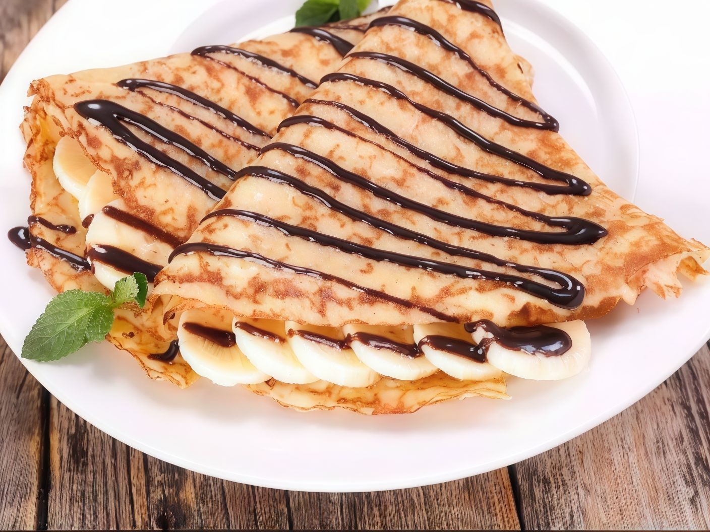 Nutella Chocolate With Banana And Cinnamon Crepe