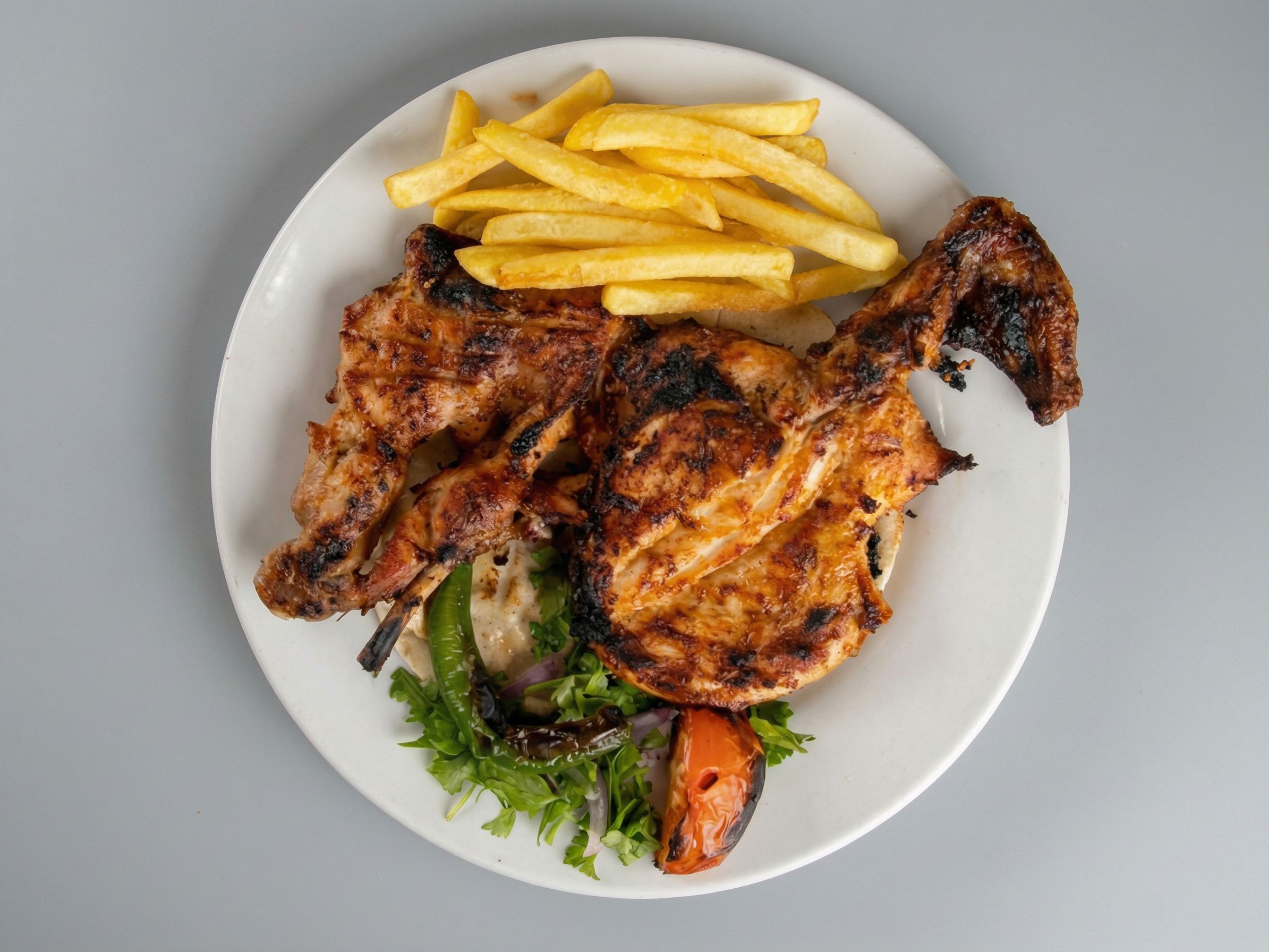 Charcoal grilled quarter breast