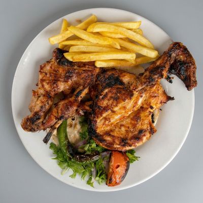 Charcoal grilled quarter breast
