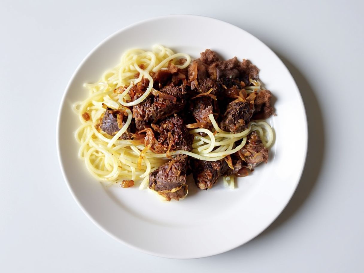 Liver Spaghetti pasta