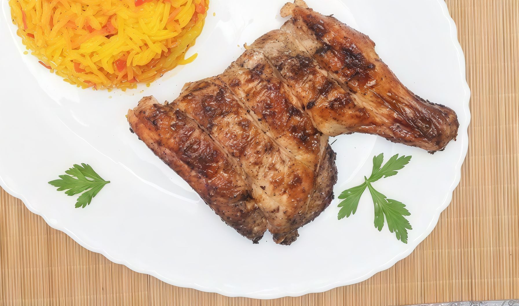 Quarter Grilled Chicken With Basmati Rice