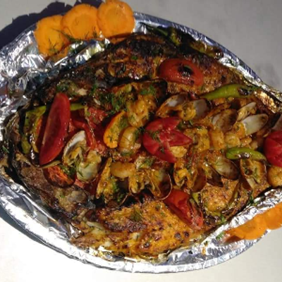 Singari fish fillet with seafood filling