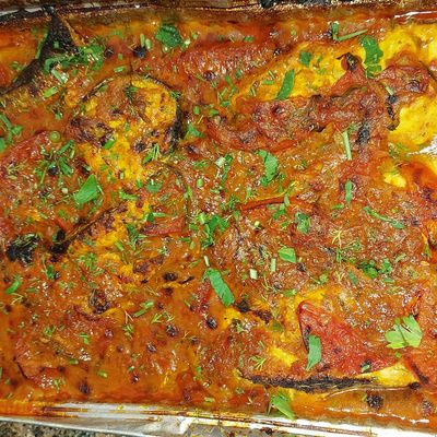 Mackerel tray with potatoes
