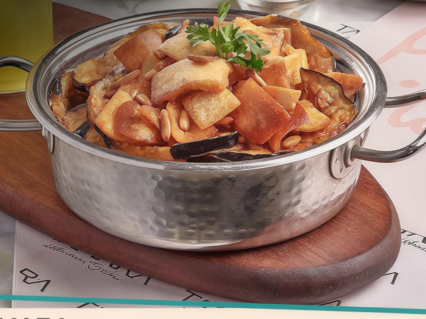 Fatteh Eggplant With Chickpeas
