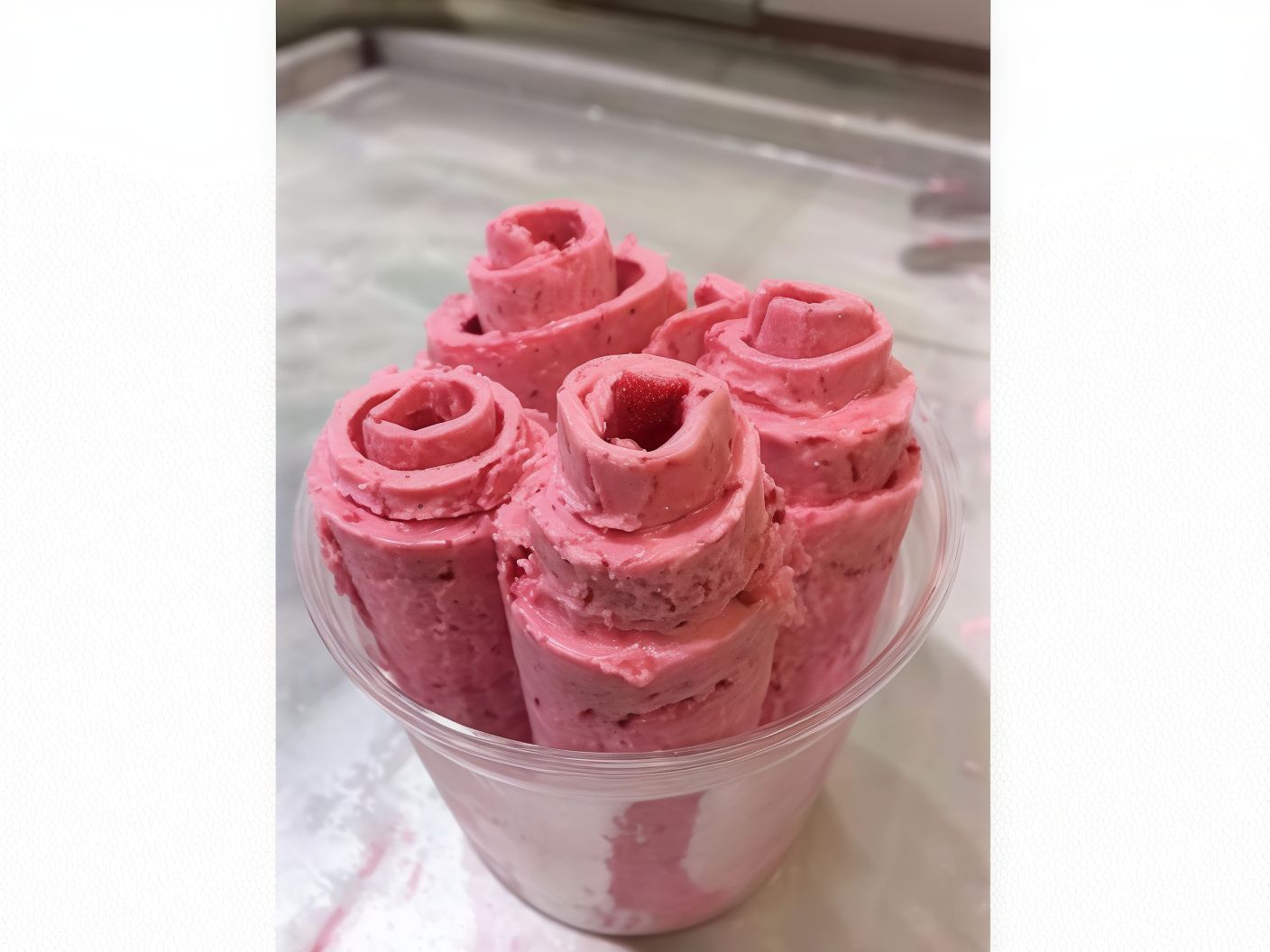 Ice Cream Roll With Watermelon