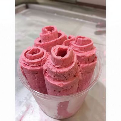 Ice Cream Roll With Watermelon
