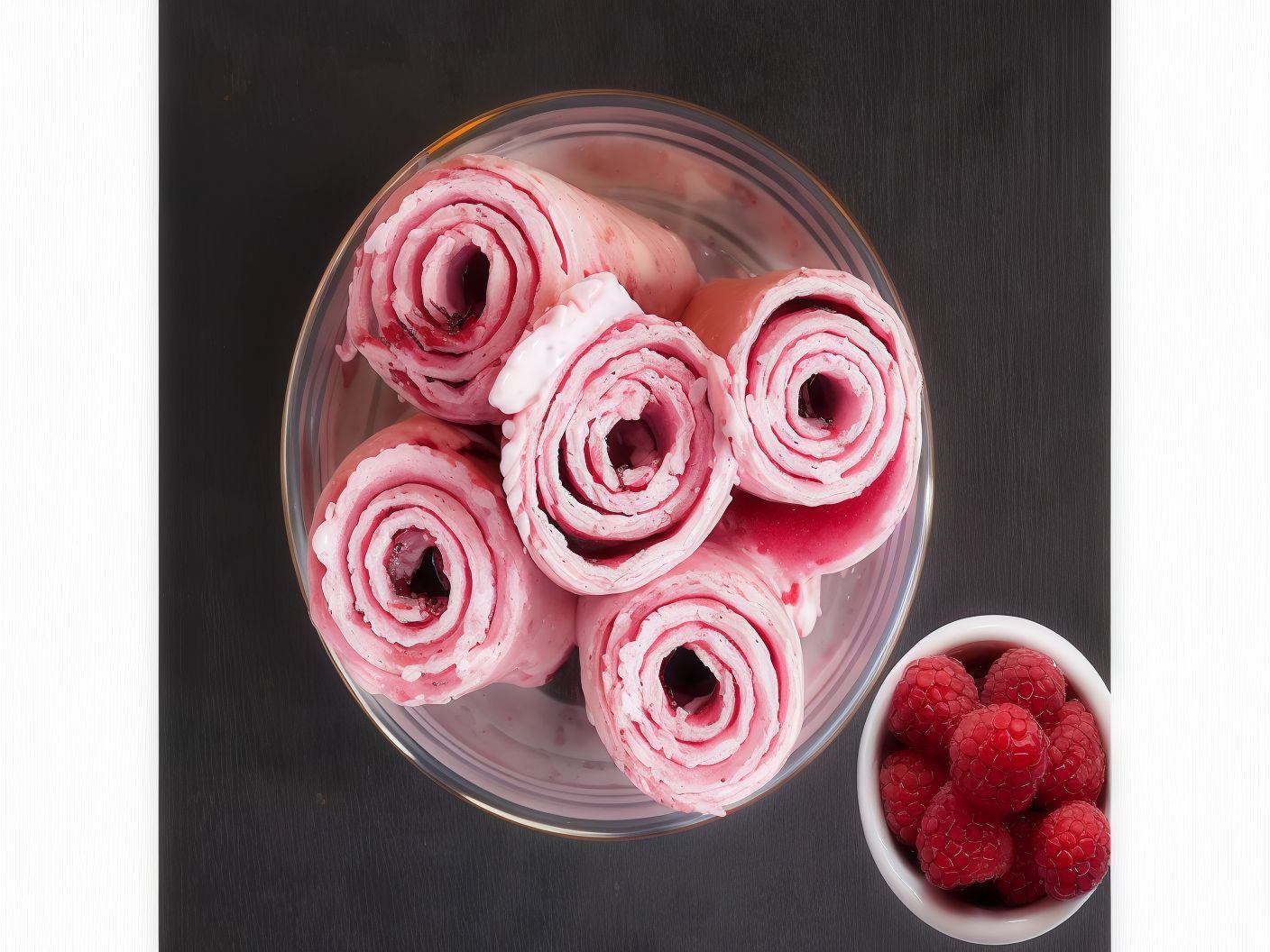 Ice Cream Roll With Red Berry