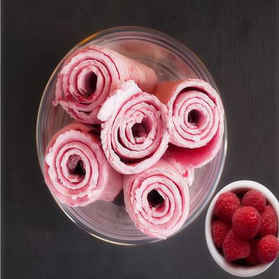 Ice Cream Roll With Red Berry