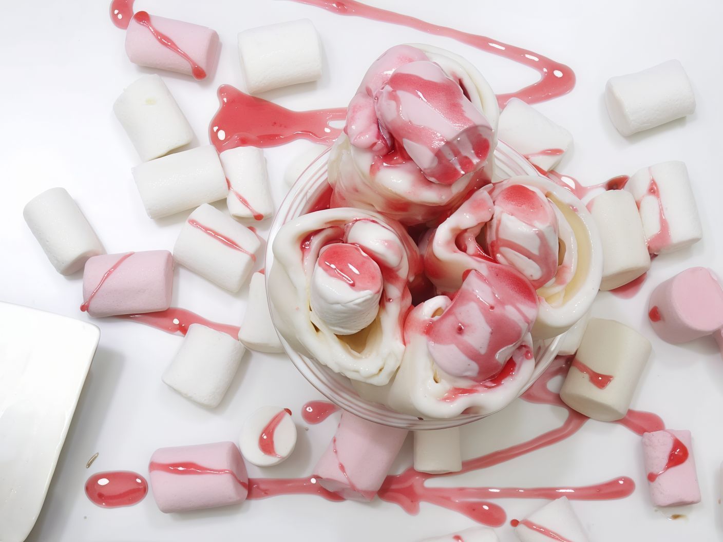 Ice Cream Roll With Marshmallow