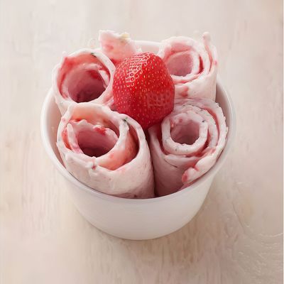 Ice Cream Roll With Strawberry