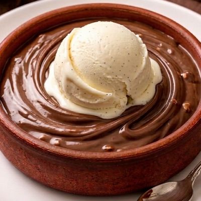 Nutella Chocolate Casserole With Ice Cream